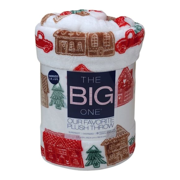 The Big One Oversized Plush Throw Blanket Holiday Design 5' x 6' Tawny Brown - Picture 1 of 10
